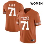 Texas Longhorns Women's #71 Logan Parr Authentic Orange NIL 2022 College Football Jersey NOC00P3J